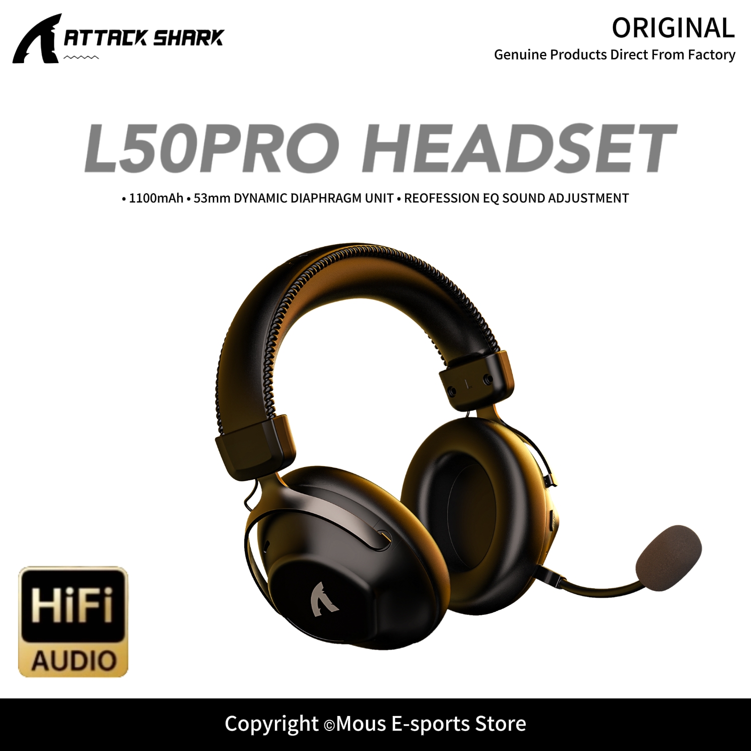 Esports Gaming Gear - Auriculares inalámbricos ATTACK SHARK L50PRO con